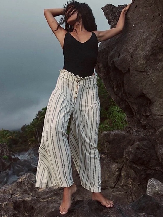 Free People Pants - Free People Poppy Stripe Wide Leg Pants – Size Small
